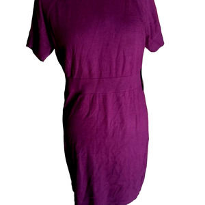 NWT Worthington potent purple, short sleeve, A Woman's sweater dress, L